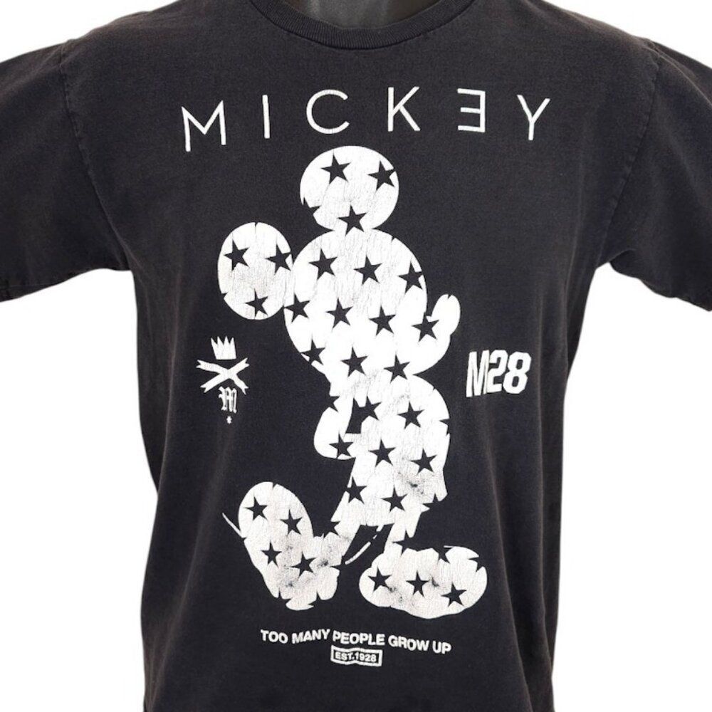 Mickey Mouse T Shirt Mens Size Small Black Neff Disney Too Many People Grow Up